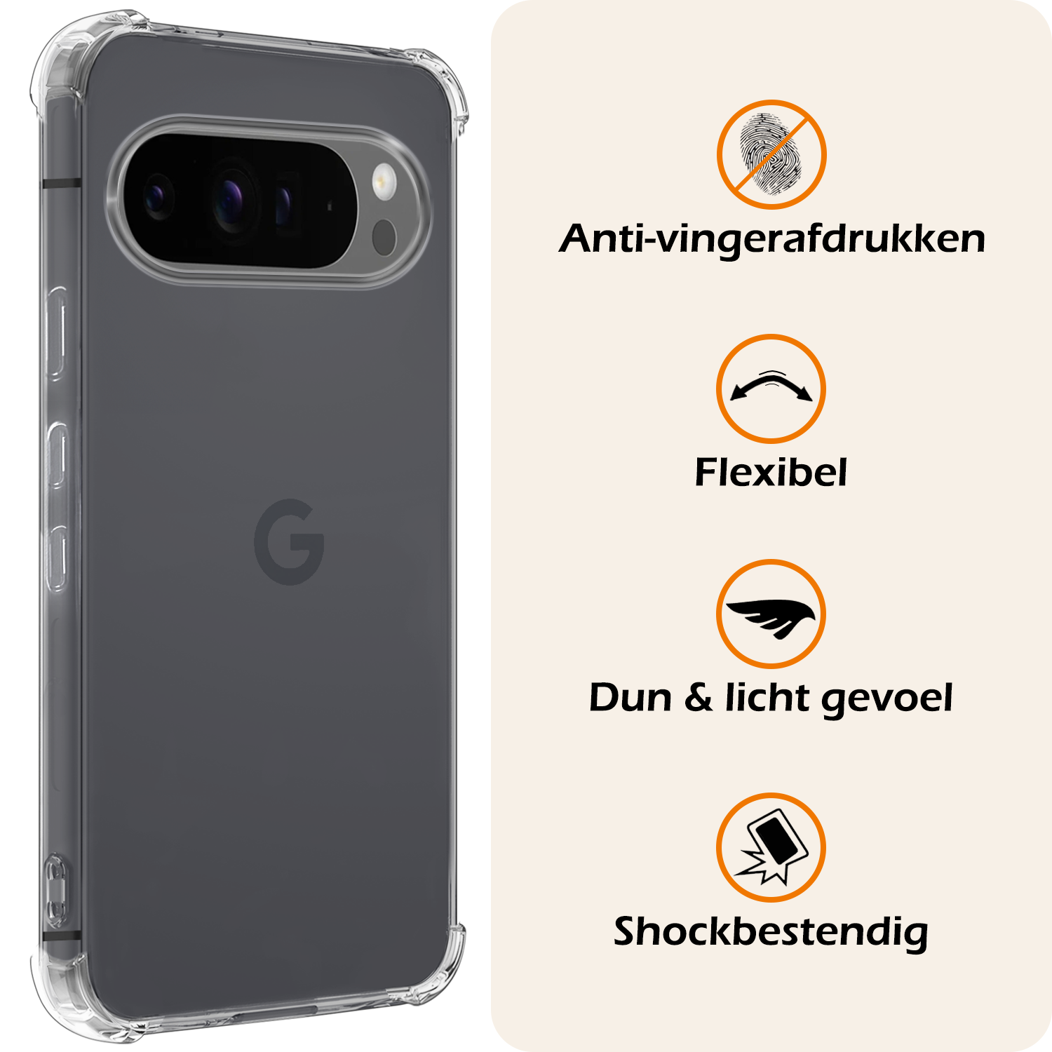 Nomfy Nomfy Google Pixel 10 Pro Hoesje Shockproof Met Screenprotector