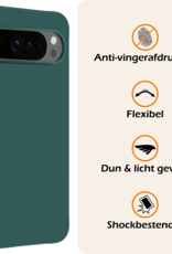 Nomfy Nomfy Google Pixel 10 Pro Hoesje Siliconen Met Screenprotector - Donkergroen