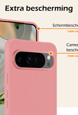 Nomfy Nomfy Google Pixel 10 Pro Hoesje Siliconen Met Screenprotector - Lichtroze