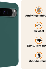 Nomfy Nomfy Google Pixel 10 Pro Hoesje Siliconen Met 2x Screenprotector - Donkergroen