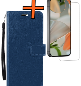 Nomfy Nomfy Google Pixel 10 Pro Hoesje Bookcase Met Screenprotector - Donkerblauw