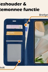 Nomfy Nomfy Google Pixel 10 Pro Hoesje Bookcase Met 2x Screenprotector - Donkerblauw
