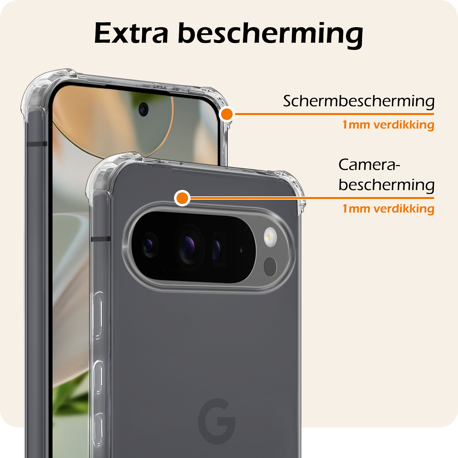 Nomfy Nomfy Google Pixel 10 Pro XL Hoesje Shockproof Met Screenprotector