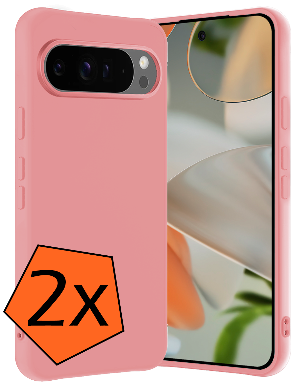 Nomfy Nomfy Google Pixel 10 Pro XL Hoesje Siliconen - Lichtroze - 2 PACK