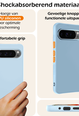 Nomfy Nomfy Google Pixel 10 Pro XL Hoesje Siliconen Met Screenprotector - Lichtblauw