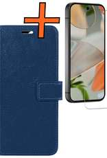 Nomfy Nomfy Google Pixel 10 Pro XL Hoesje Bookcase Met Screenprotector - Donkerblauw