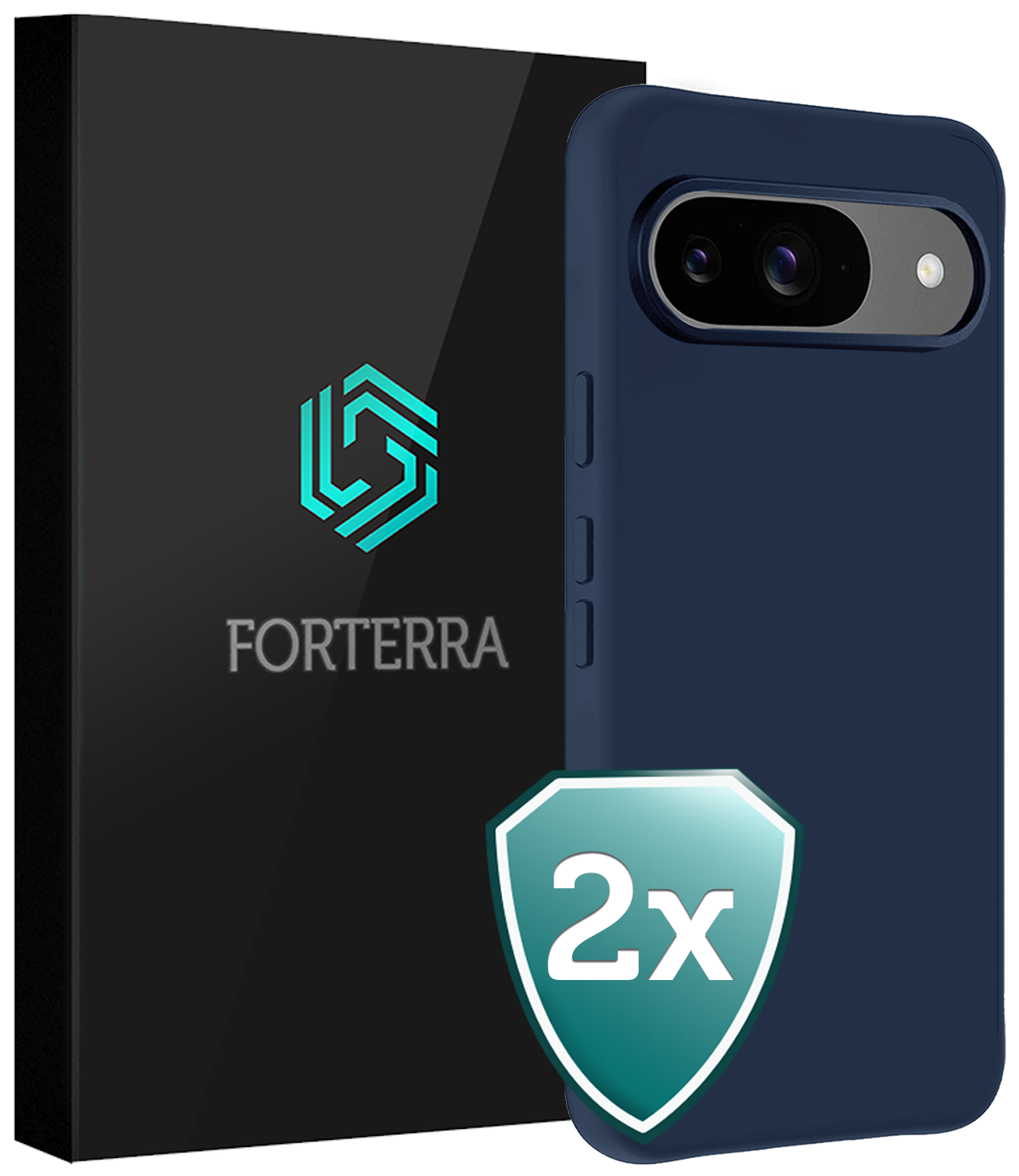 Forterra Forterra Google Pixel 10 Hoesje Siliconen - Donkerblauw - 2 PACK