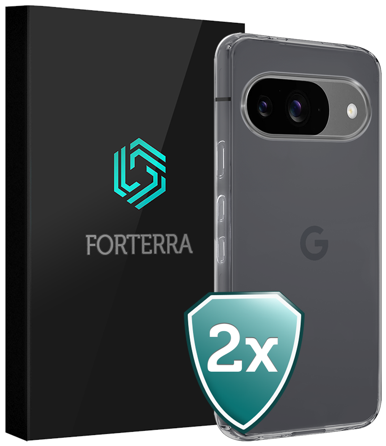Forterra Forterra Google Pixel 10 Hoesje Siliconen - Transparant - 2 PACK