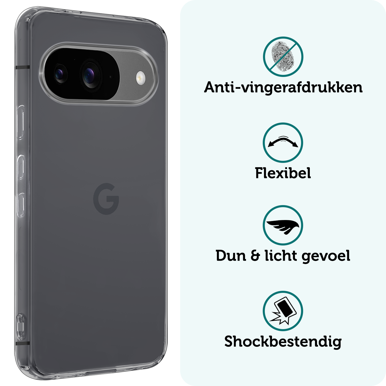 Forterra Forterra Google Pixel 10 Hoesje Siliconen - Transparant - 2 PACK