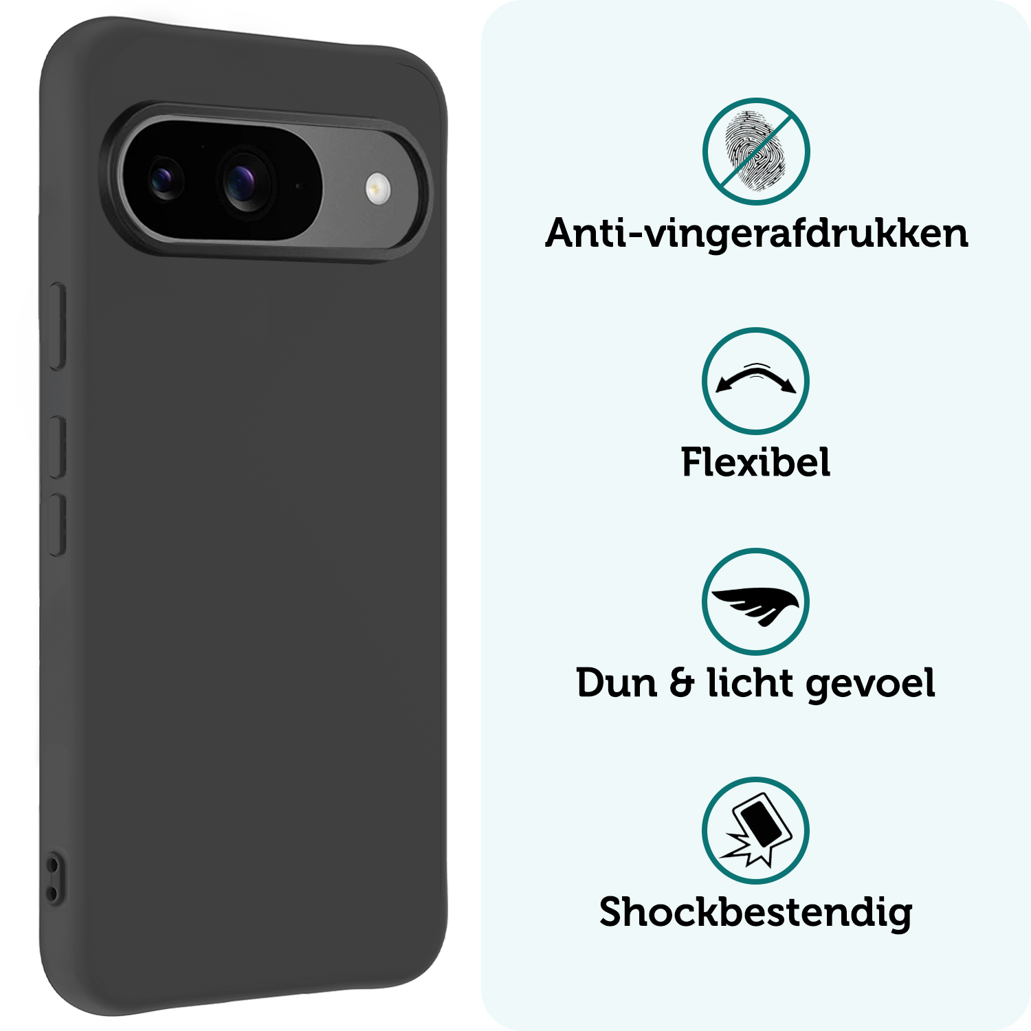 Forterra Forterra Google Pixel 10 Hoesje Siliconen - Zwart - 2 PACK