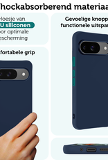 Forterra Forterra Google Pixel 10 Hoesje Siliconen Met 2x Screenprotector - Donkerblauw