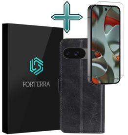 Forterra Forterra Google Pixel 10 Hoesje Bookcase Met Screenprotector - Zwart
