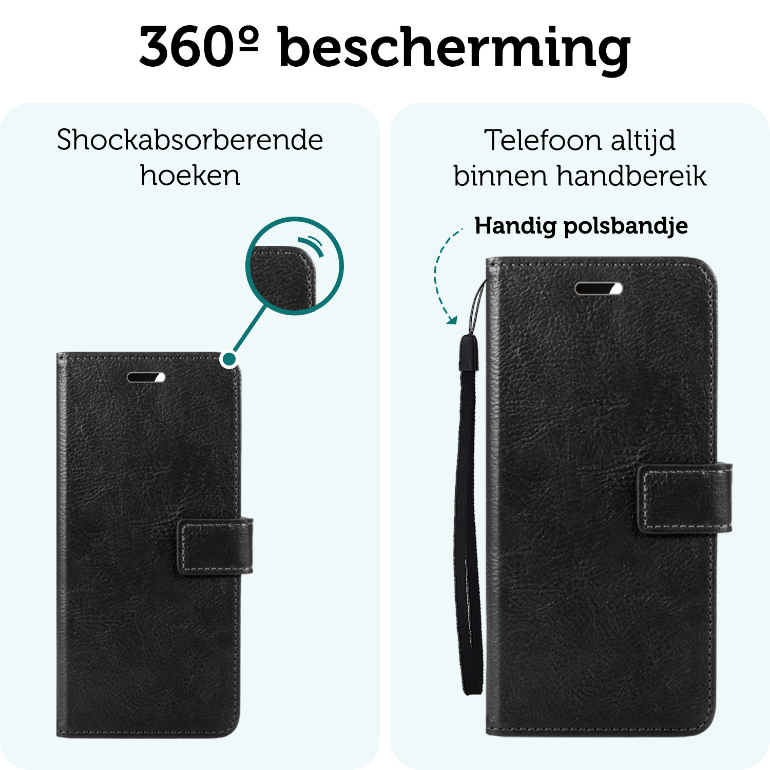 Forterra Forterra Google Pixel 10 Hoesje Bookcase Met 2x Screenprotector - Zwart