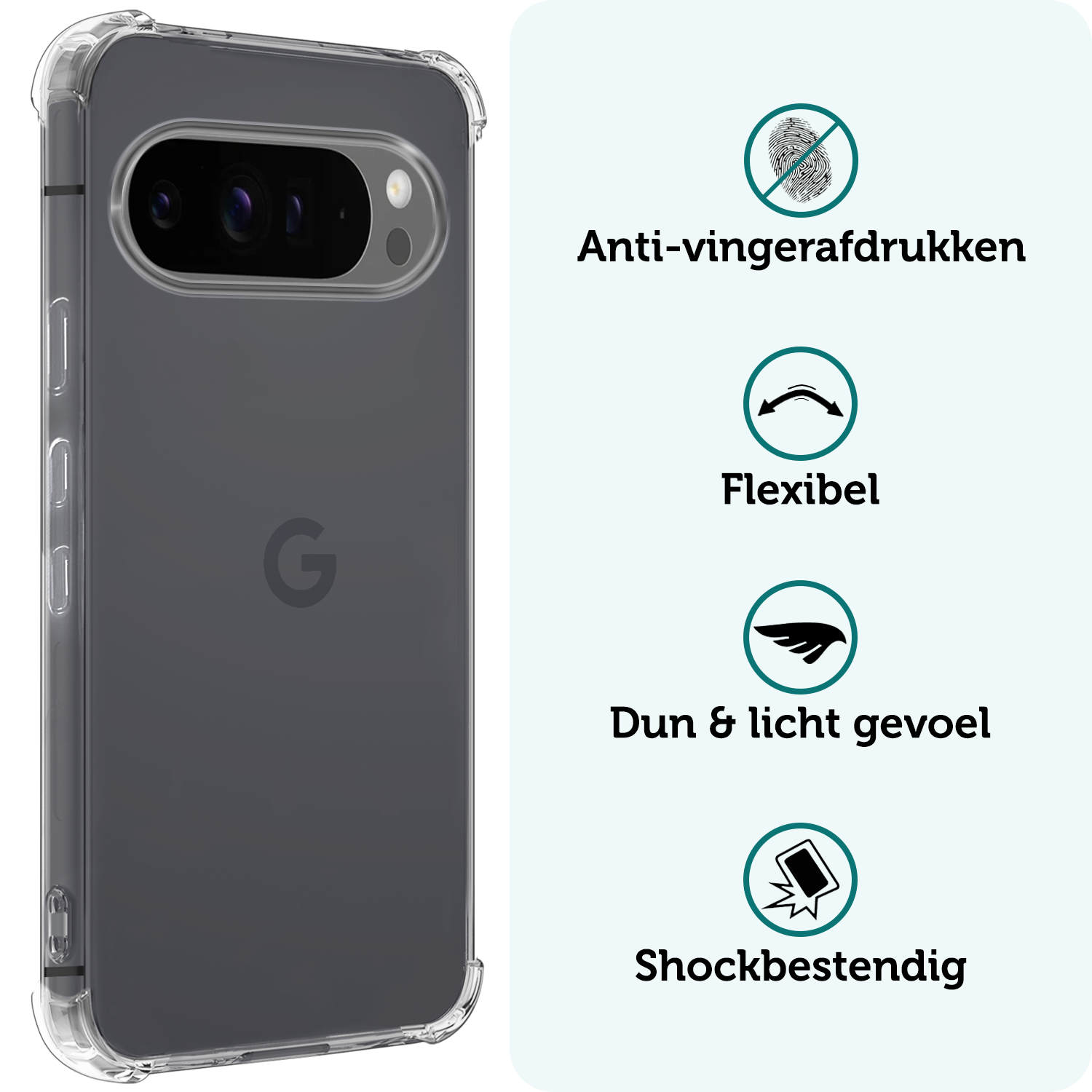 Forterra Forterra Google Pixel 10 Pro Hoesje Shockproof - Transparant - 2 PACK