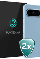 Forterra Forterra Google Pixel 10 Pro Hoesje Siliconen - Lichtblauw - 2 PACK