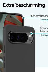 Forterra Forterra Google Pixel 10 Pro Hoesje Siliconen Met Screenprotector - Zwart
