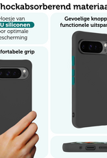 Forterra Forterra Google Pixel 10 Pro Hoesje Siliconen Met Screenprotector - Zwart