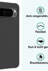 Forterra Forterra Google Pixel 10 Pro Hoesje Siliconen Met 2x Screenprotector - Zwart