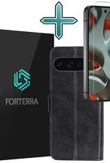 Forterra Forterra Google Pixel 10 Pro Hoesje Bookcase Met Screenprotector - Zwart