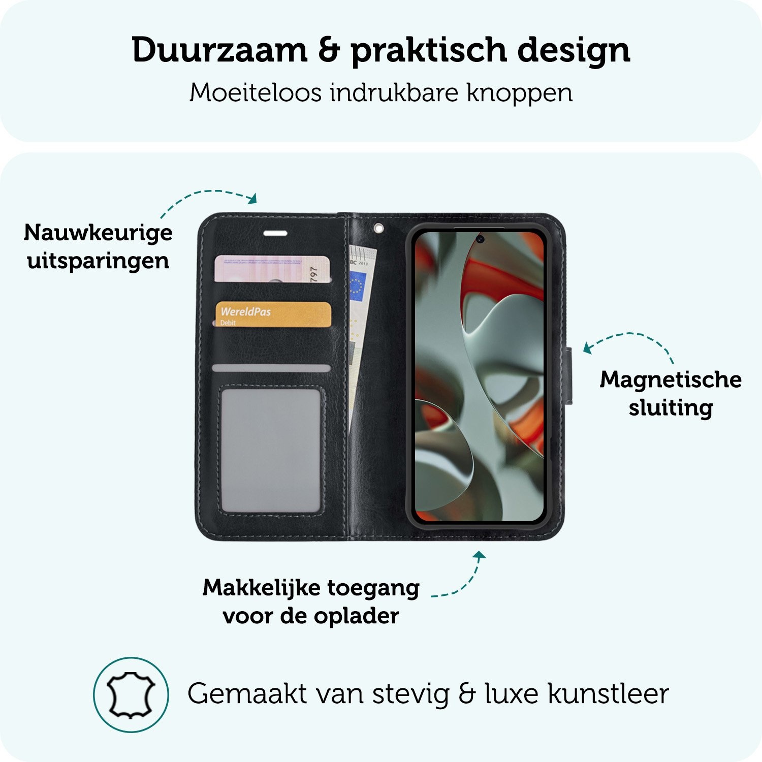 Forterra Forterra Google Pixel 10 Pro Hoesje Bookcase Met Screenprotector - Zwart