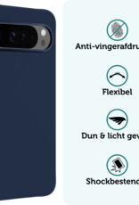 Forterra Forterra Google Pixel 10 Pro XL Hoesje Siliconen Met 2x Screenprotector - Donkerblauw