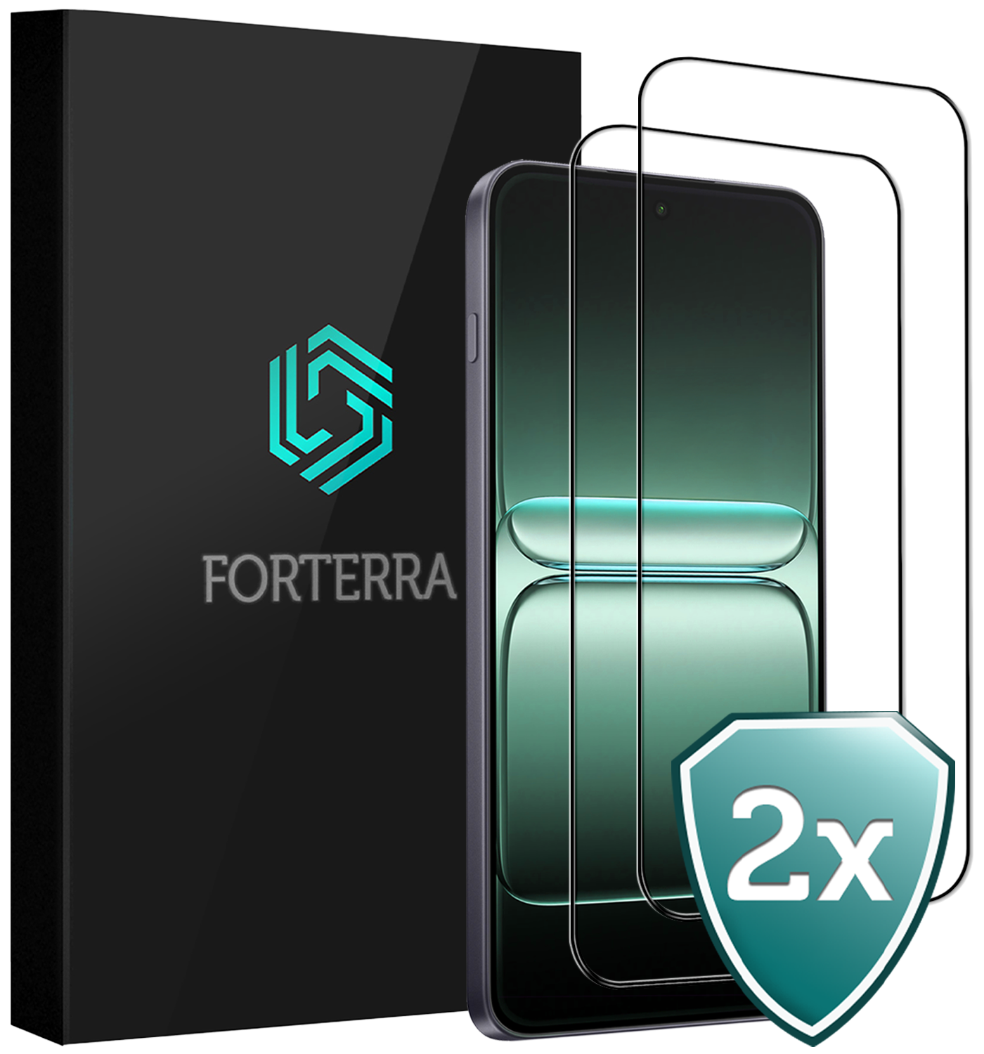 Forterra Forterra OnePlus Nord 5 Screenprotector Glas  Full Cover - 2 PACK