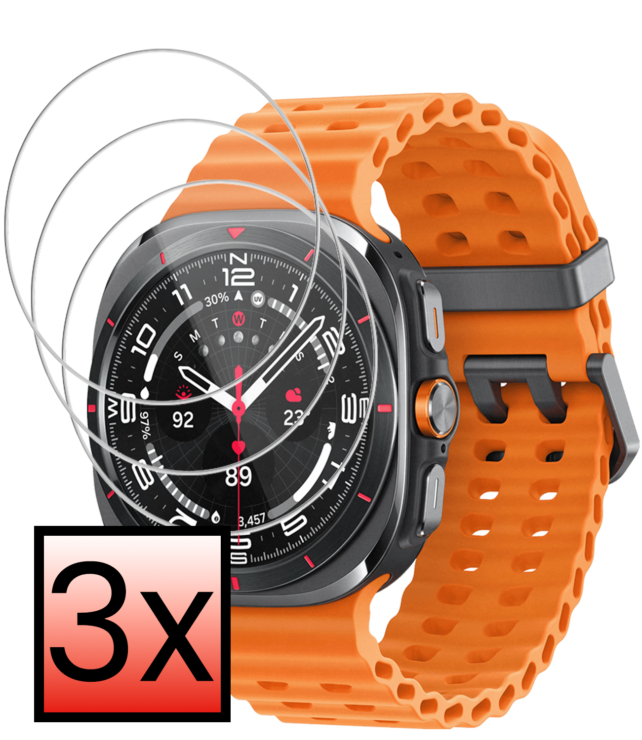 NoXx NoXx Samsung Galaxy Watch Ultra (2025) Screenprotector - 3 PACK