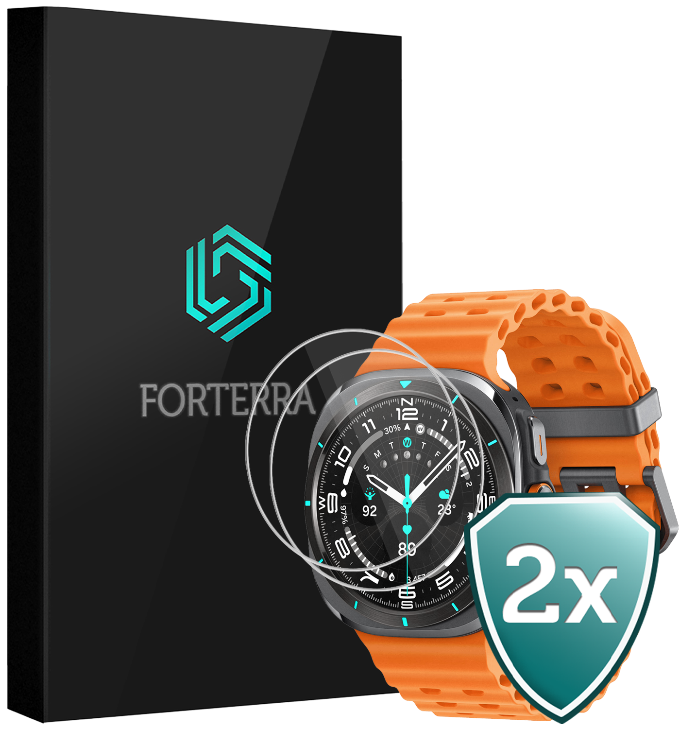 Forterra Forterra Samsung Galaxy Watch Ultra (2025) Screenprotector - 2 PACK