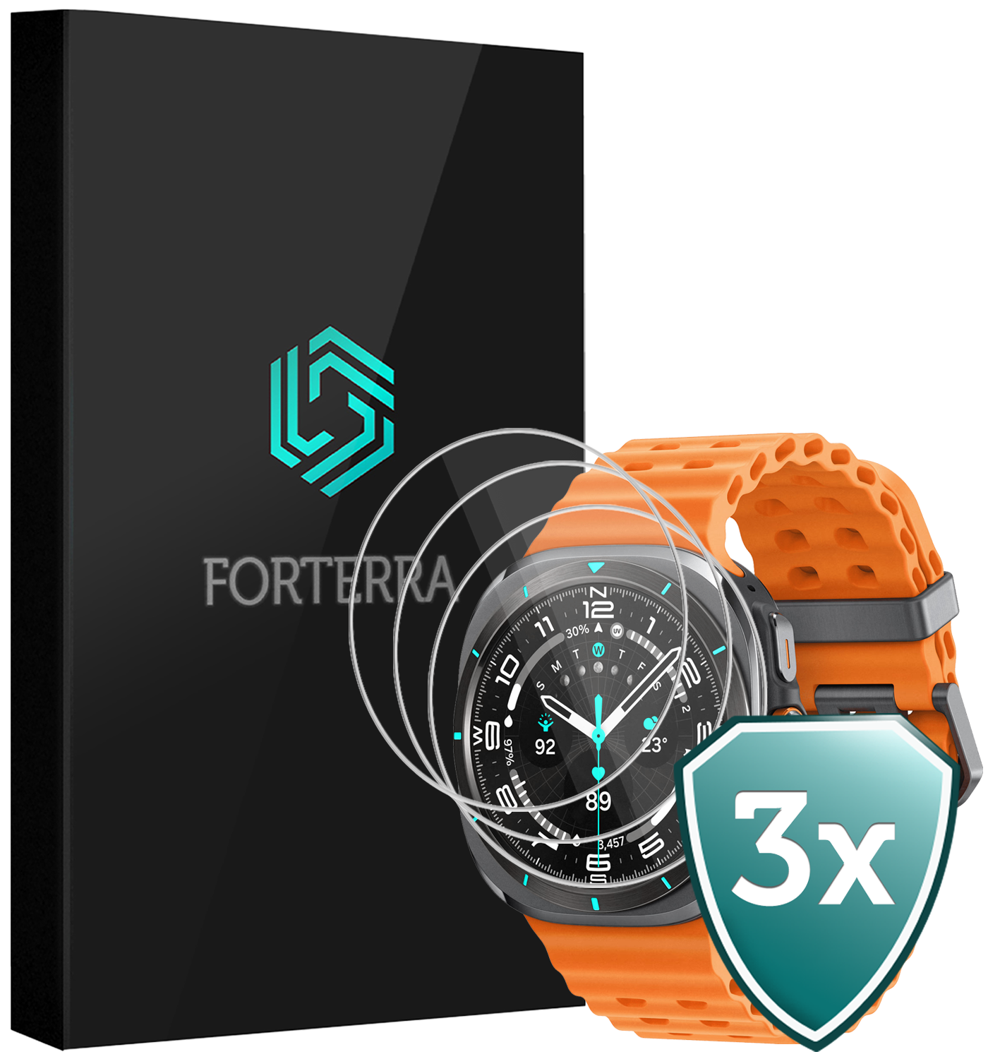 Forterra Forterra Samsung Galaxy Watch Ultra (2025) Screenprotector - 3 PACK