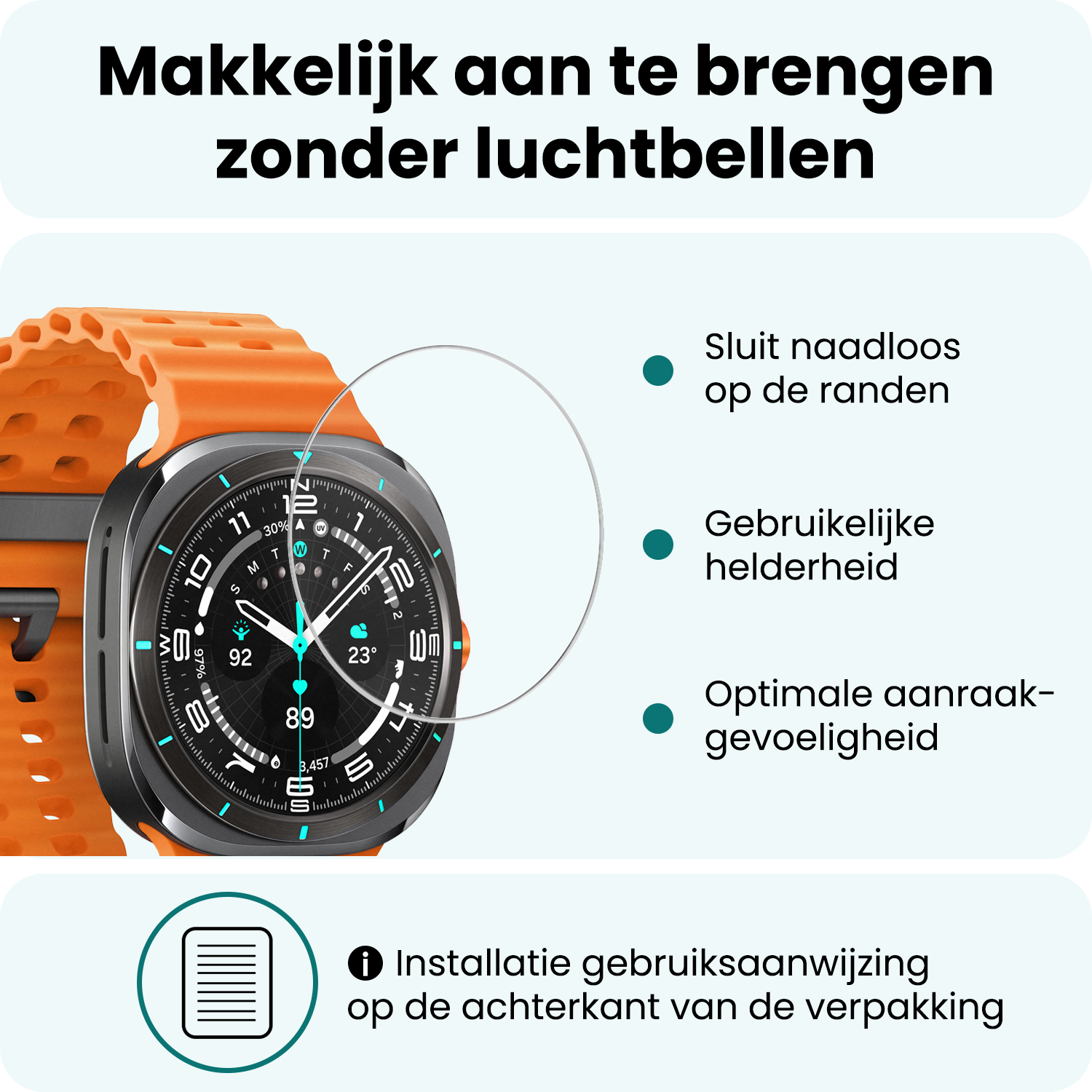 Forterra Forterra Samsung Galaxy Watch Ultra (2025) Screenprotector - 3 PACK