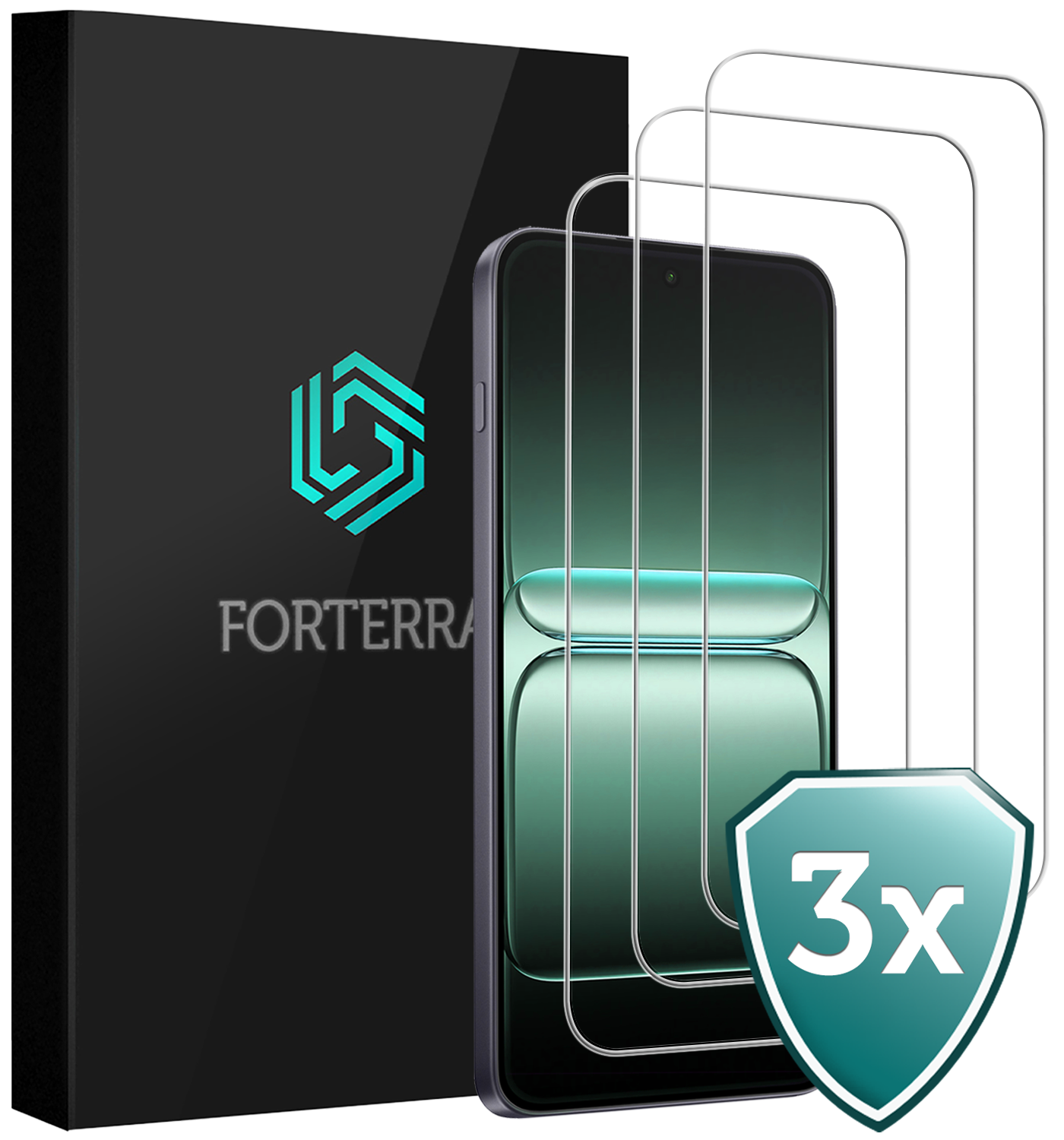 Forterra Forterra OnePlus Nord CE 5 Screenprotector Glas - 3 PACK