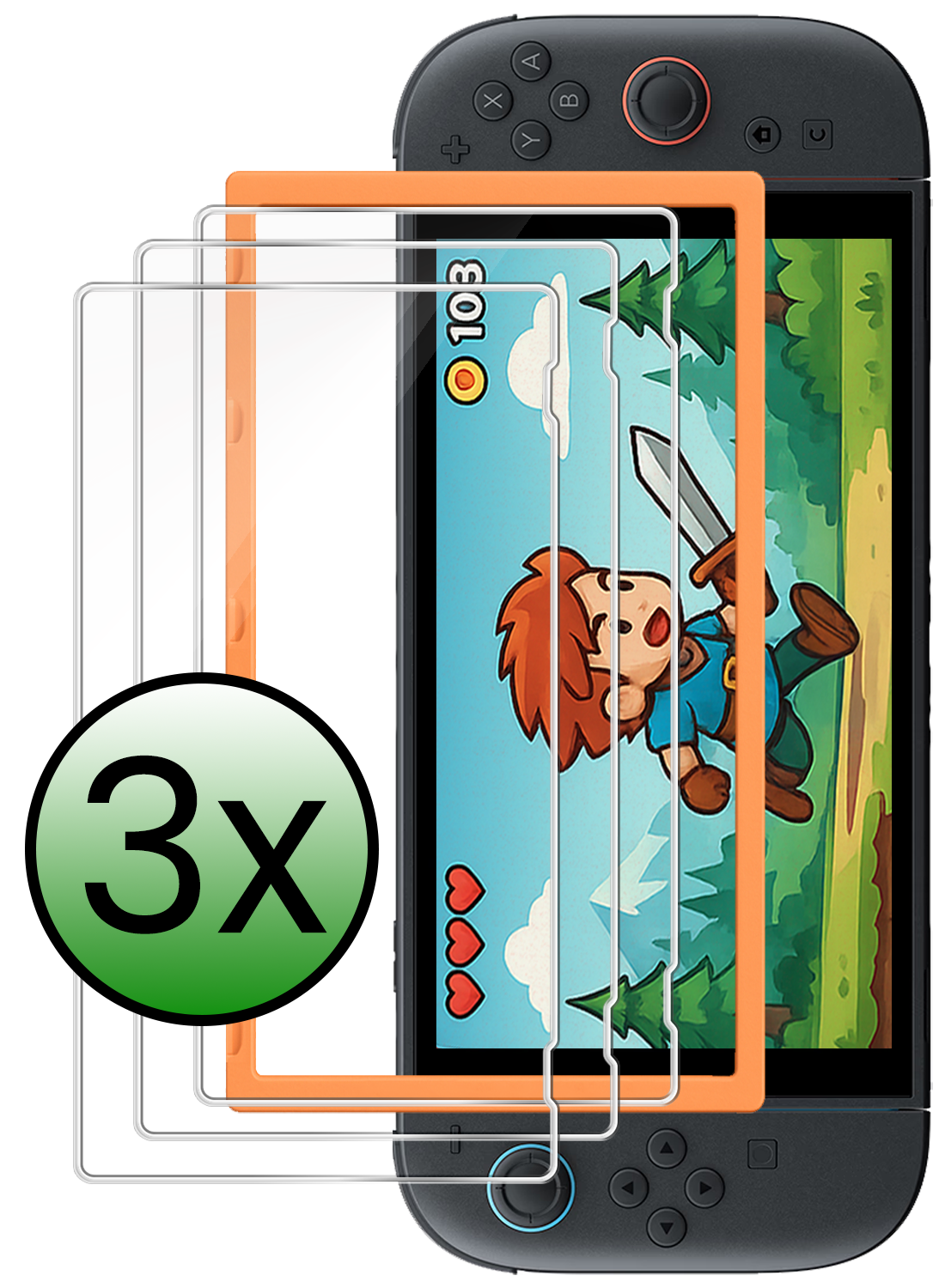 BASEY. BASEY. Nintendo Switch 2 Screenprotector Met Installatieframe - 3 PACK