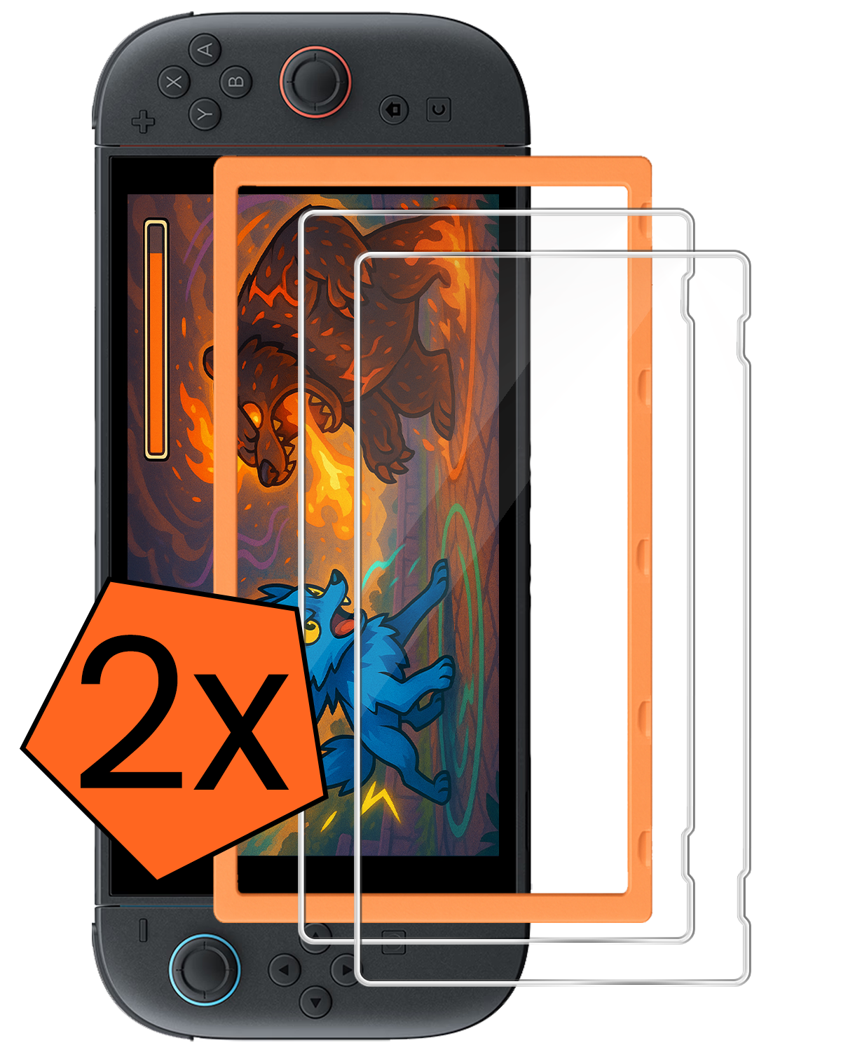 Nomfy Nomfy Nintendo Switch 2 Screenprotector Met Installatieframe - 2 PACK