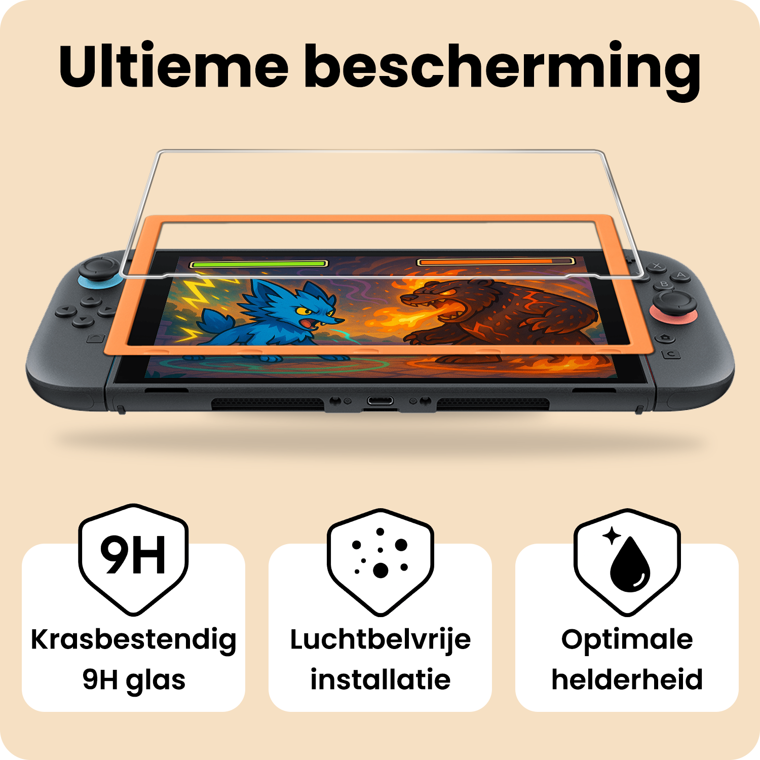 Nomfy Nomfy Nintendo Switch 2 Screenprotector Met Installatieframe - 3 PACK