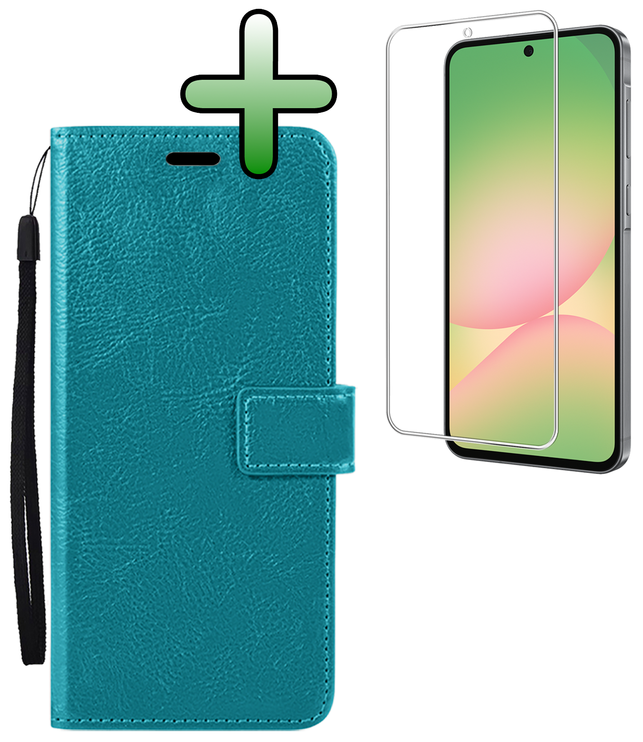 BASEY. BASEY. Samsung Galaxy A56 Hoesje Bookcase Met Screenprotector - Turquoise