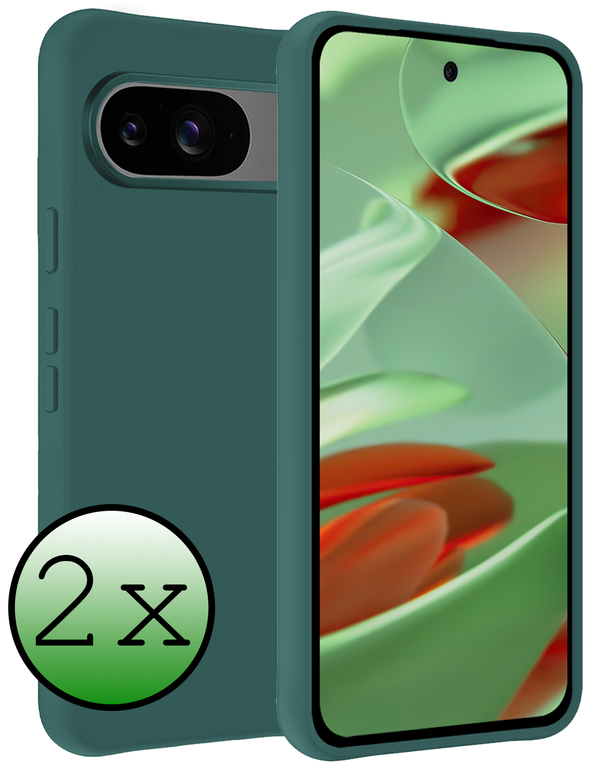 BASEY. BASEY. Google Pixel 10 Hoesje Siliconen - Donkergroen - 2 PACK