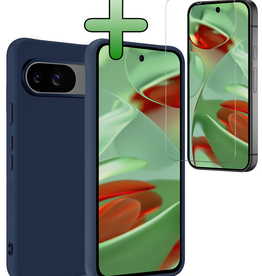 BASEY. BASEY. Google Pixel 10 Hoesje Siliconen Met Screenprotector - Donkerblauw
