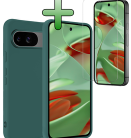 BASEY. BASEY. Google Pixel 10 Hoesje Siliconen Met Screenprotector - Donkergroen