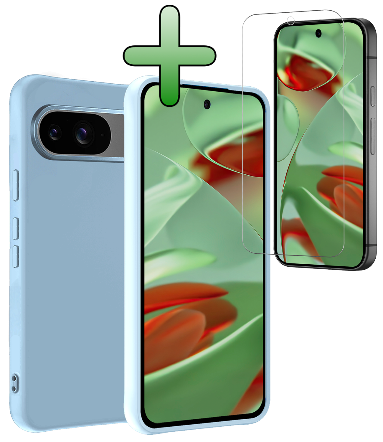 BASEY. BASEY. Google Pixel 10 Hoesje Siliconen Met Screenprotector - Lichtblauw