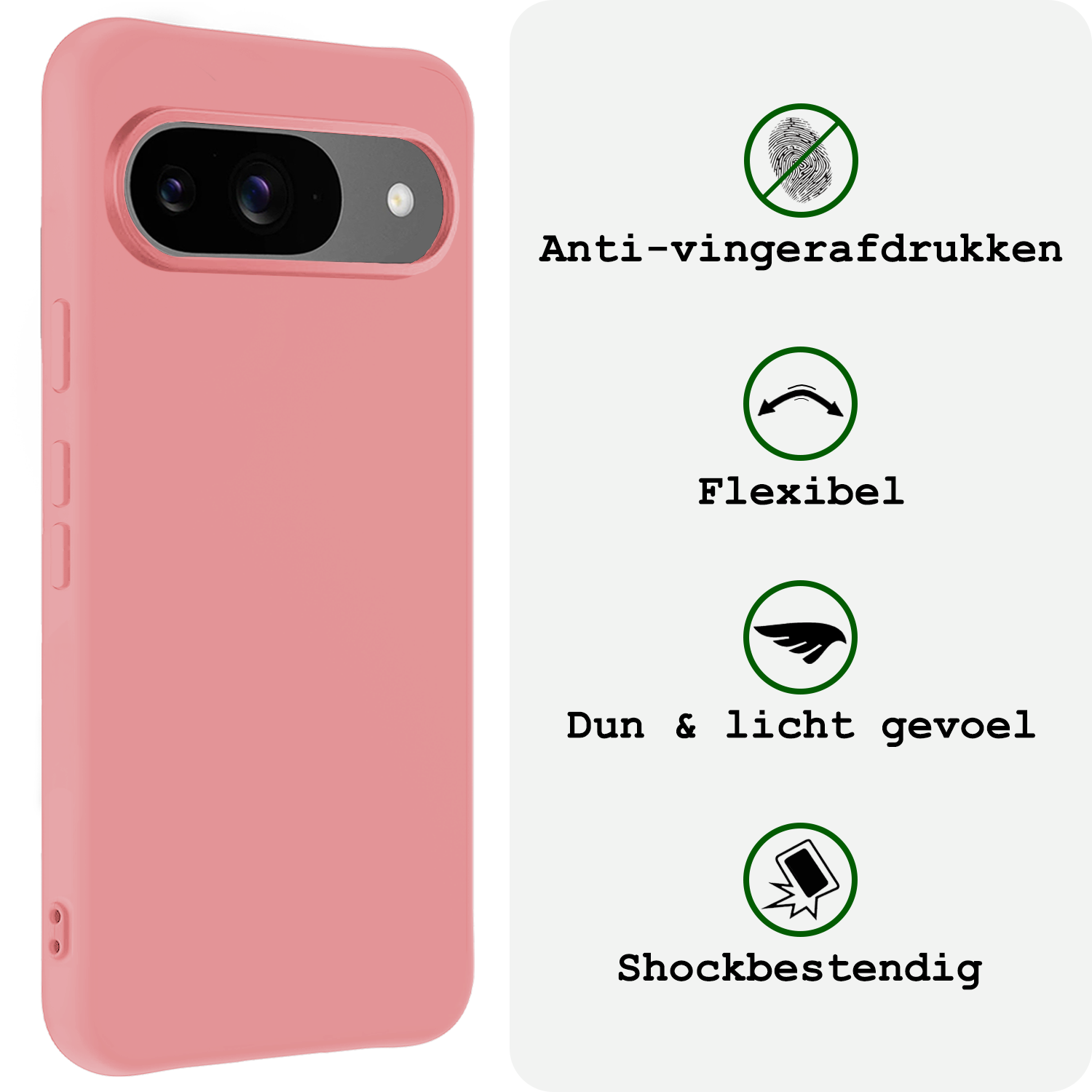 BASEY. BASEY. Google Pixel 10 Hoesje Siliconen Met Screenprotector - Lichtroze