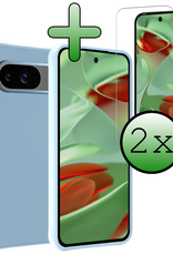 BASEY. BASEY. Google Pixel 10 Hoesje Siliconen Met 2x Screenprotector - Lichtblauw