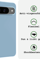 BASEY. BASEY. Google Pixel 10 Hoesje Siliconen Met 2x Screenprotector - Lichtblauw