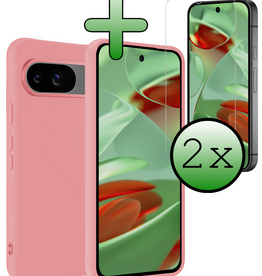 BASEY. BASEY. Google Pixel 10 Hoesje Siliconen Met 2x Screenprotector - Lichtroze