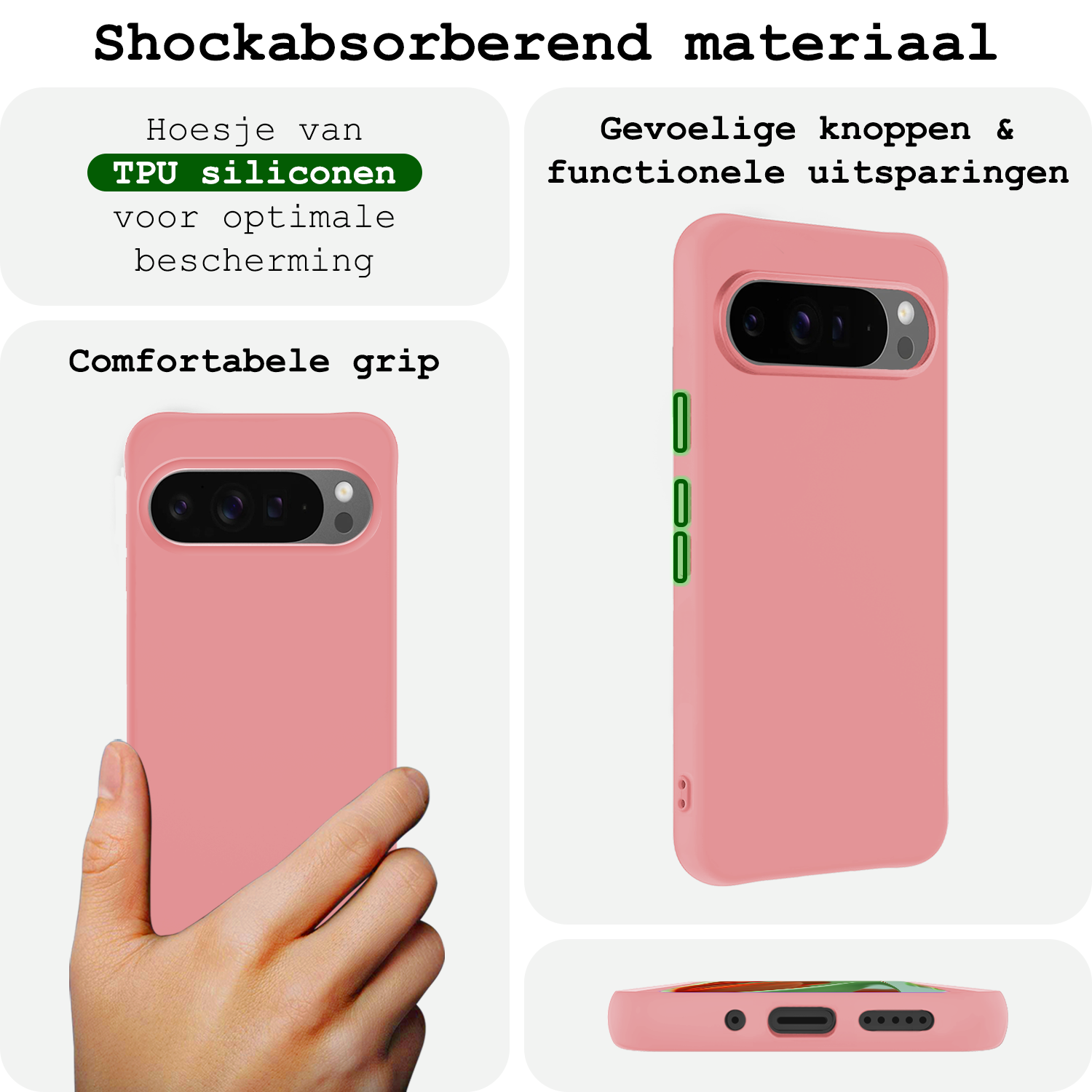 BASEY. BASEY. Google Pixel 10 Pro Hoesje Siliconen - Lichtroze - 2 PACK