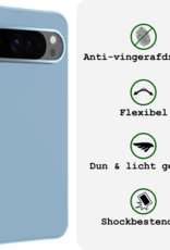 BASEY. BASEY. Google Pixel 10 Pro Hoesje Siliconen Met Screenprotector - Lichtblauw