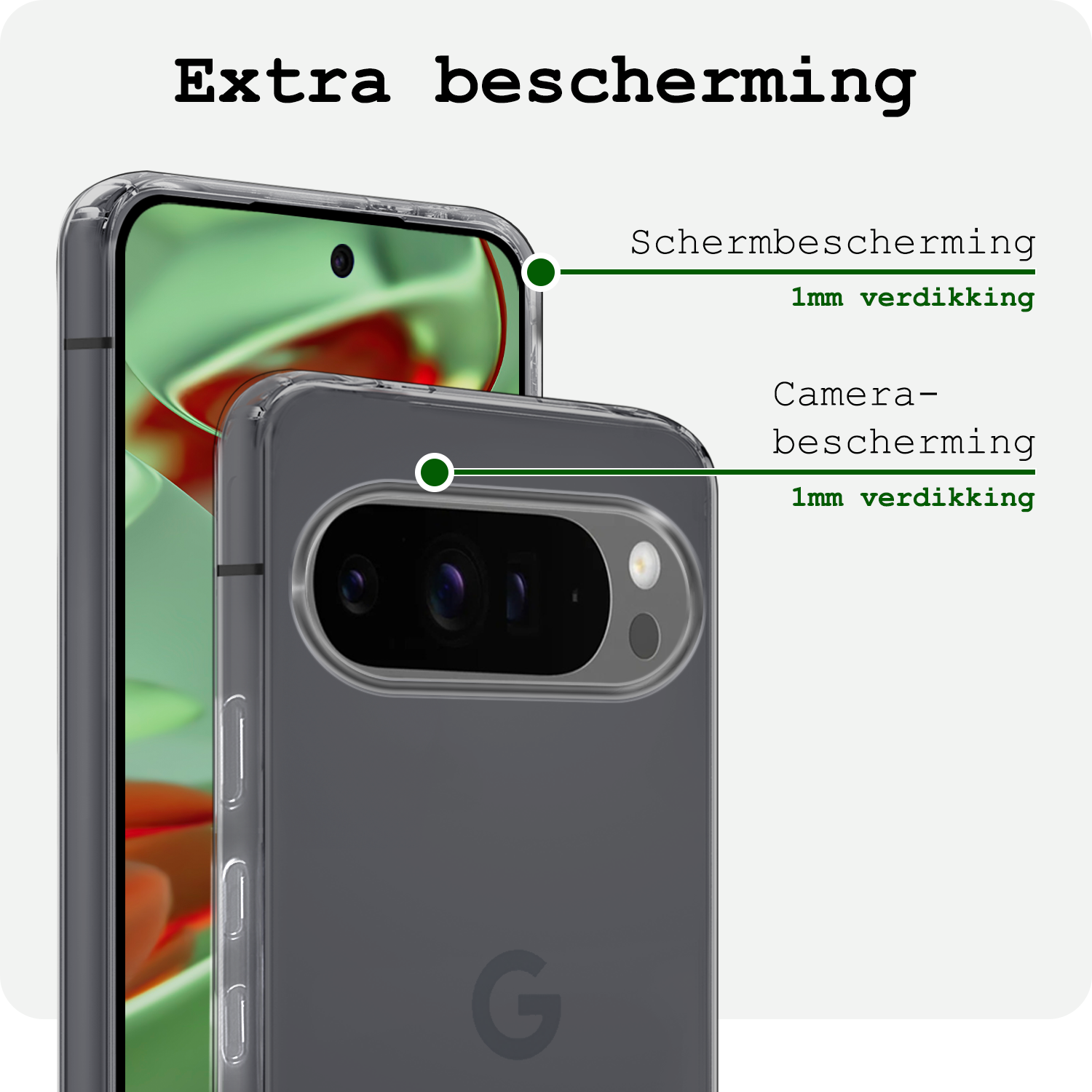 BASEY. BASEY. Google Pixel 10 Pro Hoesje Siliconen Met 2x Screenprotector - Transparant