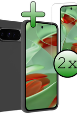 BASEY. BASEY. Google Pixel 10 Pro Hoesje Siliconen Met 2x Screenprotector - Zwart
