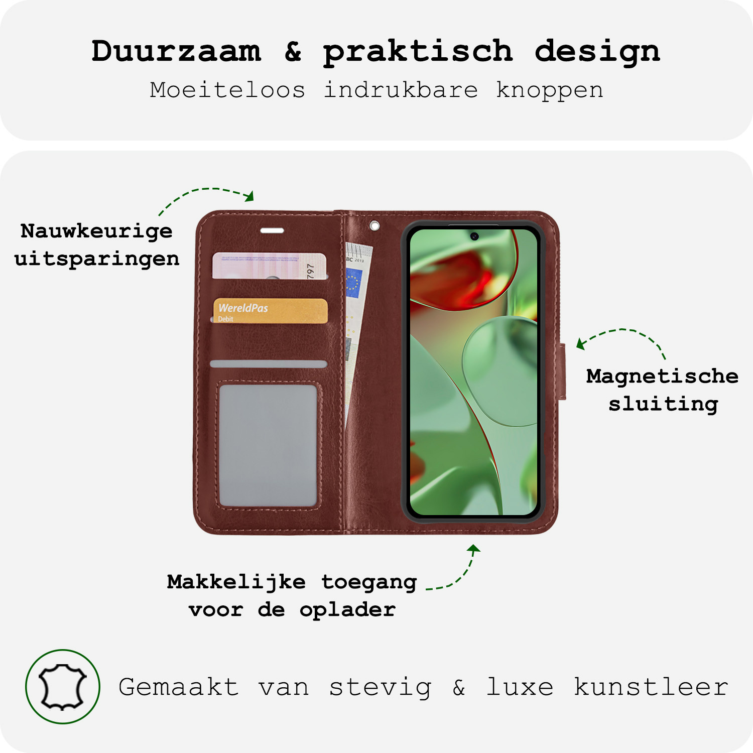 BASEY. BASEY. Google Pixel 10 Pro Hoesje Bookcase - Bruin