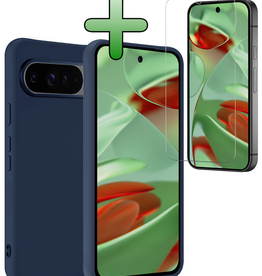 BASEY. BASEY. Google Pixel 10 Pro XL Hoesje Siliconen Met Screenprotector - Donkerblauw