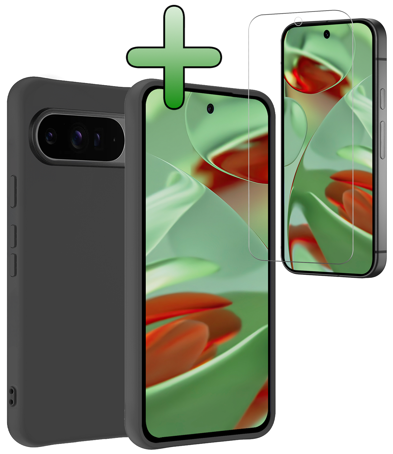 BASEY. BASEY. Google Pixel 10 Pro XL Hoesje Siliconen Met Screenprotector - Zwart